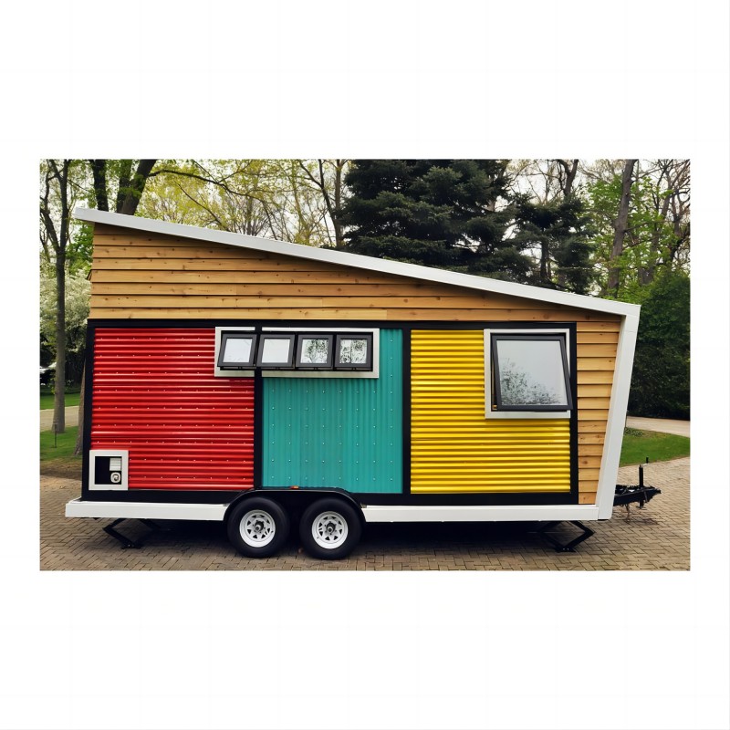 Carcasa mini modular prefabricada con ruedas